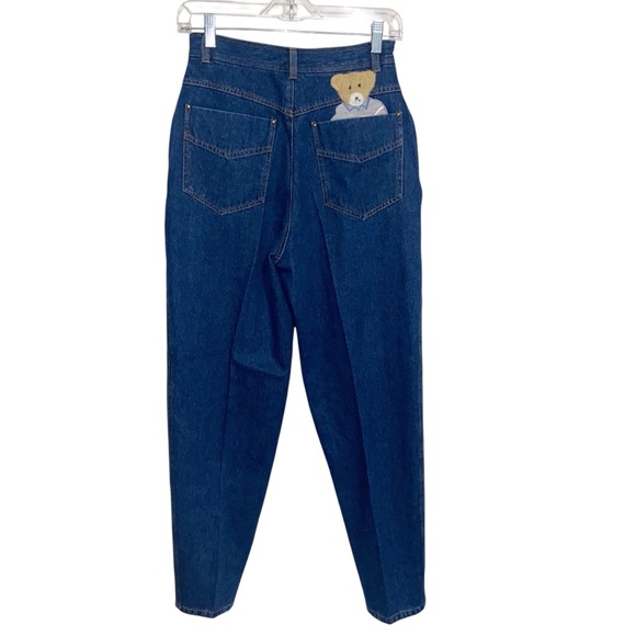 Vintage Together Jeans Womens 26” Waist Embroidered Teddy Bear Denim Mom 80s - Picture 2 of 11